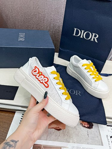 Dior White Oblique Platform Sneakers