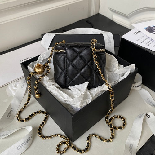 Chanel Black Quilted Mini Vanity Case