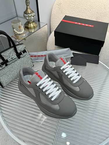 Prada Collapse–style Re-Nylon leather sneakers