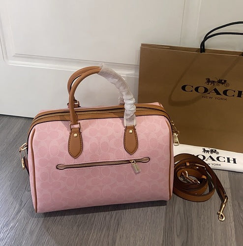 Coach Pink Signature Boston Satchel