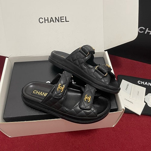 Chanel Quilted CC Dad Sandals