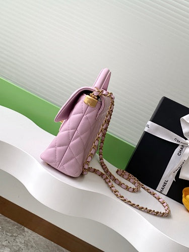 Chanel Light Pink Quilted Flap Bag
