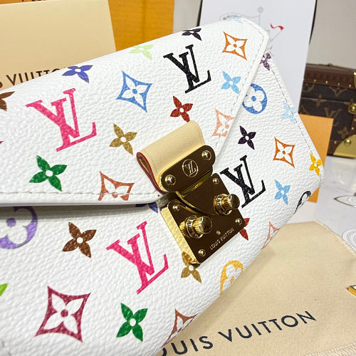 Louis Vuitton Pochette Métis East West White Monogram Multicolore Canvas