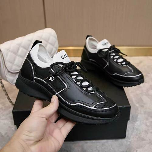 Chanel CC Logo Low-Top Runner Sneakers