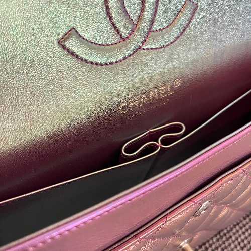 Chanel Classic Flap Bag Metallic Pink Ombré Quilted Leather