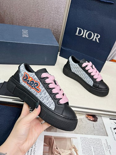 Dior Pink & Black Oblique Platform Sneakers