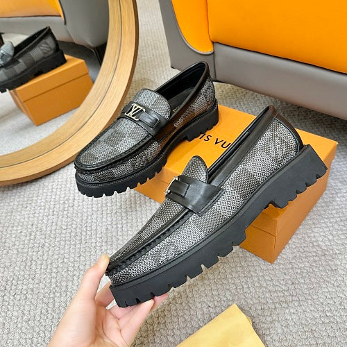 Louis Vuitton LV Initials Damier Graphite Lug-Sole Loafers