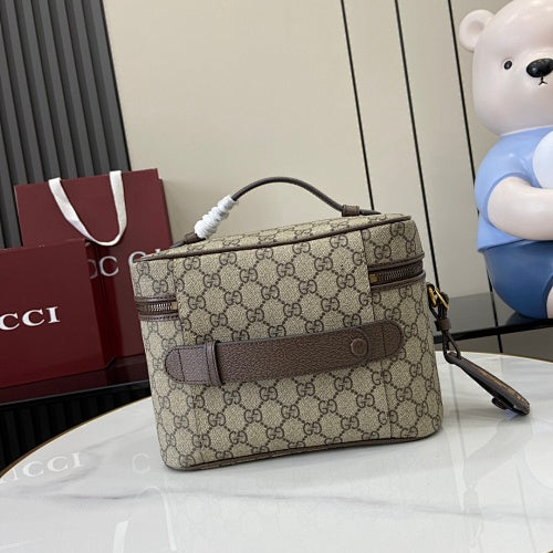 Gucci Ophidia GG Supreme Vanity Cosmetic Case / Top Handle Case