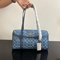 Coach Blue Denim Signature Jacquard Barrel/Satchel Bag