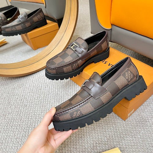 Louis Vuitton LV Initials Damier Ebene Chunky Lug-Sole Loafers
