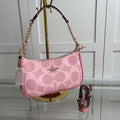 Coach Teri Shoulder Bag in Pink Signature Canvas