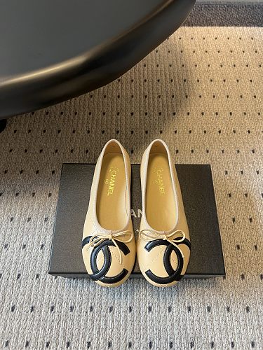 Chanel Oversized CC Logo Ballet Flats