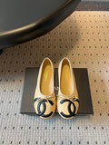 Chanel Oversized CC Logo Ballet Flats