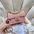 Chanel Pink Quilted Flap Bag with Front Pocke