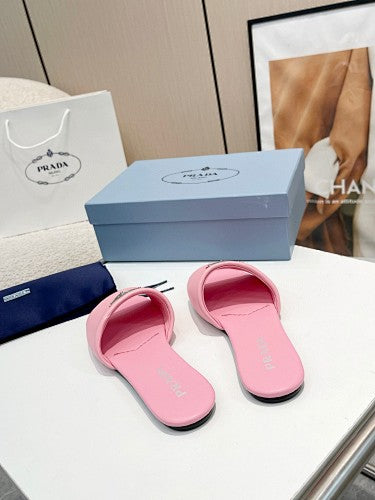 Prada Triangle Logo slide sandals