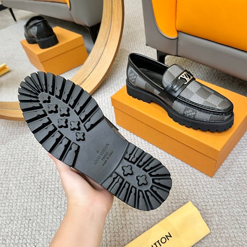 Louis Vuitton LV Initials Damier Graphite Lug-Sole Loafers