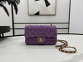 Chanel Purple Tweed Mini Flap Bag