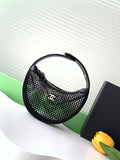 Chanel Black Mesh Crescent Hobo Bag