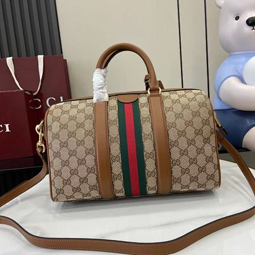 Gucci GG Canvas Web Boston Bag / Top Handle Bag