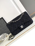 Chanel Black Crystal-Embellished Quilted Flap Bag