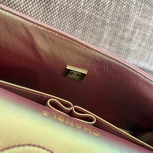 Chanel Classic Flap Bag Metallic Pink Ombré Quilted Leather