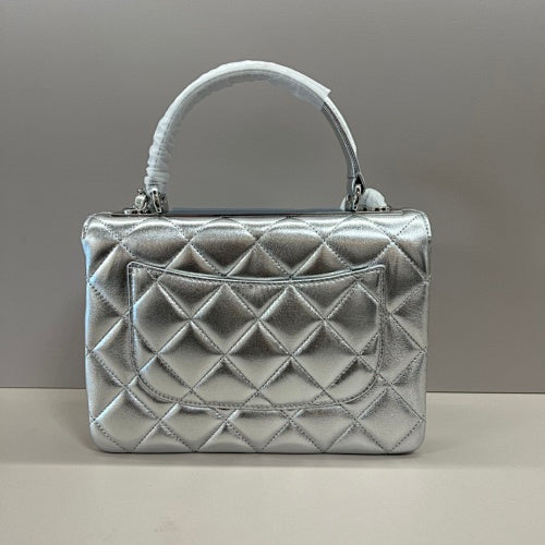 Chanel Metallic Silver Quilted Flap Bag
