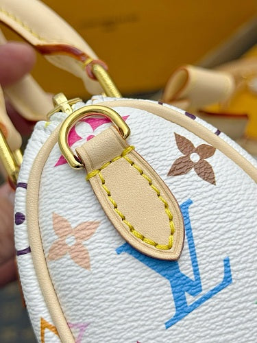 Louis Vuitton × Takashi Murakami Nano Speedy White Monogram Multicolore Canvas
