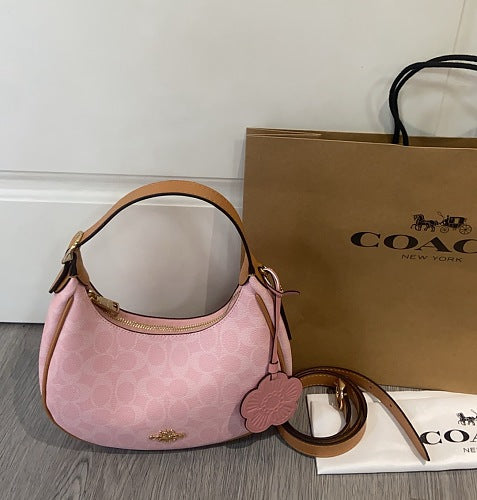 Coach Pink Signature Hobo Shoulder Bag