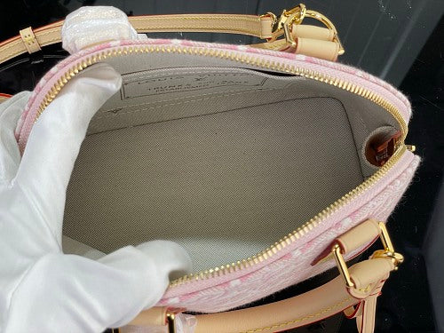 Louis Vuitton Alma BB Monogram Emblème Rose Ruban Jacquard