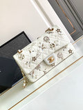 Chanel Ivory Tweed Embellished Classic Flap-Style Bag