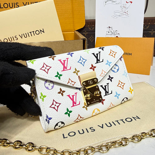 Louis Vuitton Pochette Métis East West White Monogram Multicolore Canvas