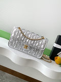 Chanel Metallic Silver Quilted Flap Bag