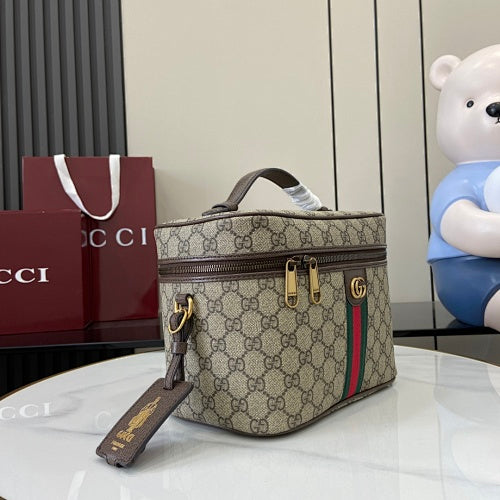 Gucci Ophidia GG Supreme Vanity Cosmetic Case / Top Handle Case