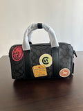 Coach Black Signature Patch Boston Bag