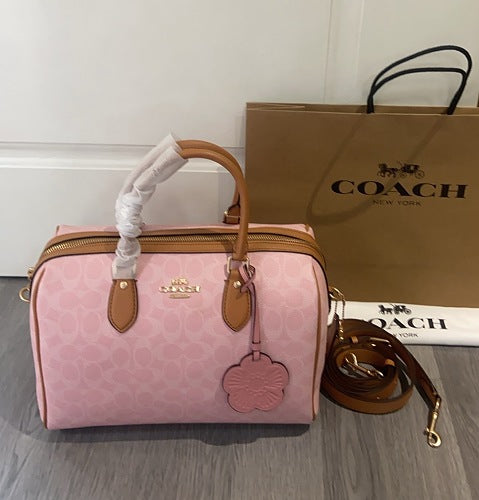 Coach Pink Signature Boston Satchel