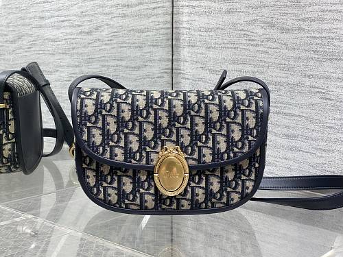 Dior 30 Montaigne Small Bag in Blue Dior Oblique Jacquard