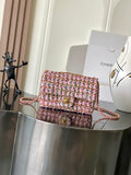 Chanel Pink Sequin Mini Rectangular Flap Bag