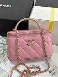 Chanel Pink Quilted Vanity Case