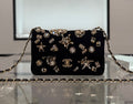 Chanel Black Crystal-Embellished Mini Flap / Evening Bag