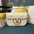 Valentino Garavani V Logo Signature White Leather Shoulder Bag