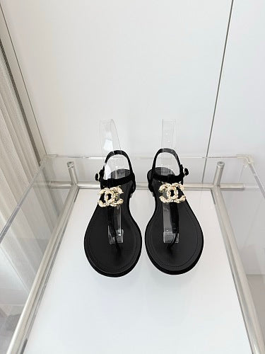 Chanel CC Thong Slingback Sandals