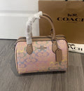 Coach Rowan Satchel in Pastel Multicolor Signature Canvas