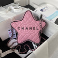 Chanel Pink Quilted Star-Shaped Chain Crossbody Bag