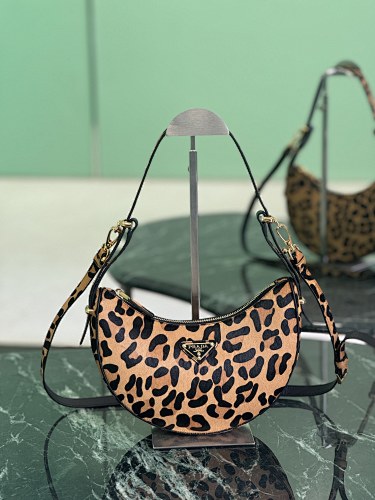 Prada Leopard-Print Moon Bag