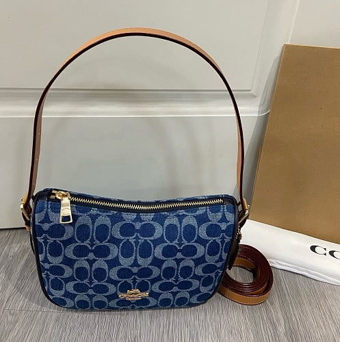 Coach Blue Denim Signature C Teri Shoulder Bag
