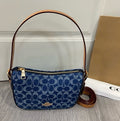 Coach Blue Denim Signature C Teri Shoulder Bag