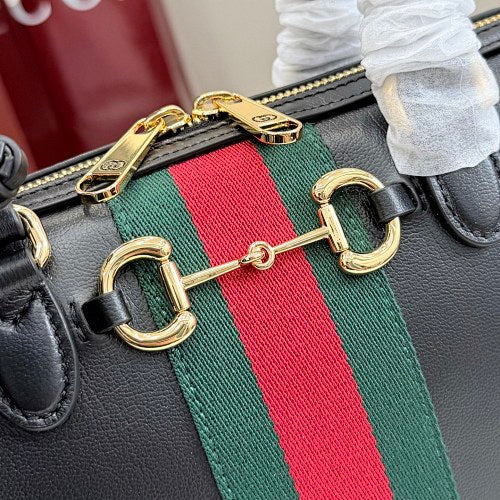 Gucci Horsebit Web Boston / Top Handle Bag