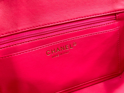 Chanel Pink & Orange Tweed Mini Flap Bag
