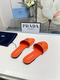 Prada Logo Flat Slide Sandals