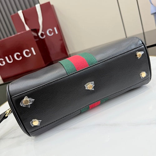 Gucci Horsebit Web Boston / Top Handle Bag